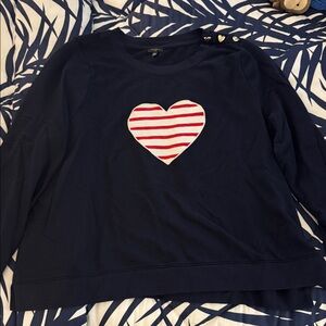 Talbots navy blue heart sweatshirt.  Worn once